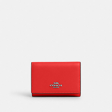 COACH CR799 Micro Wallet Silver/Miami Red
