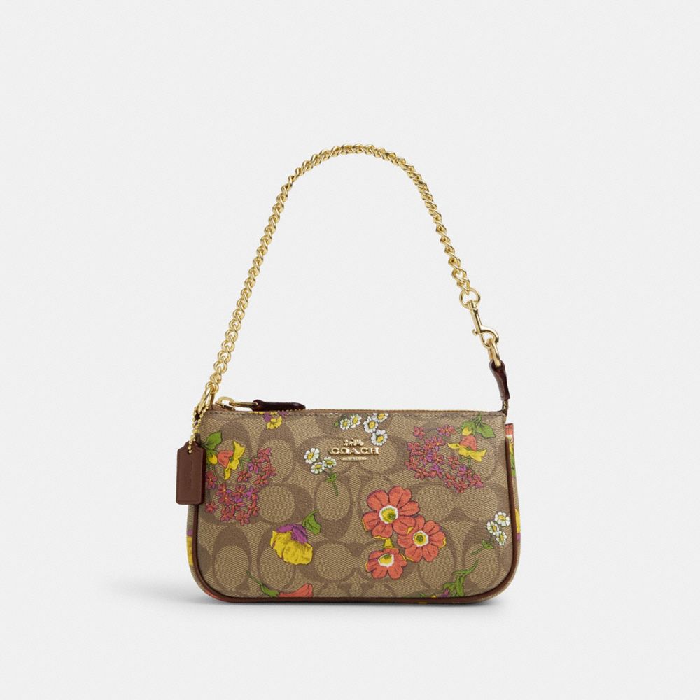 Nolita 19 In Signature Canvas With Floral Print - CR828 - Gold/Khaki Multi