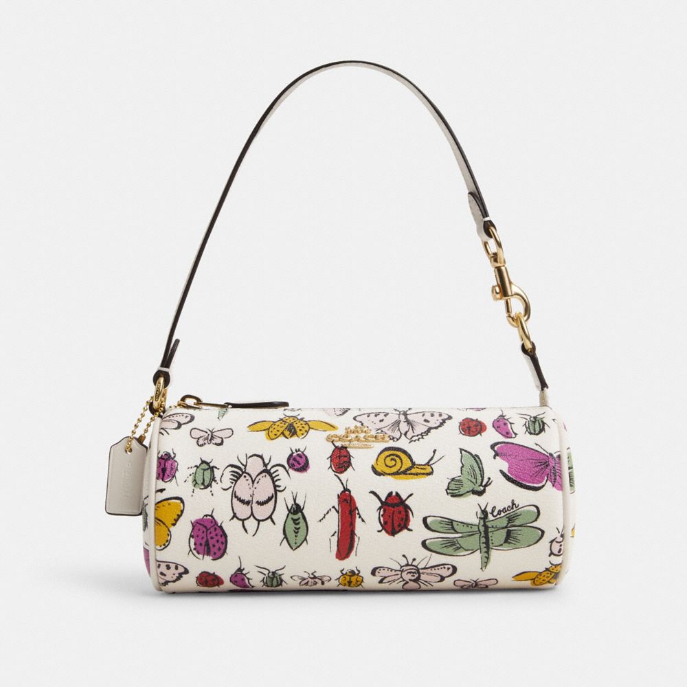 Nolita Barrel Bag With Creature Print - CR831 - Gold/Chalk Multi