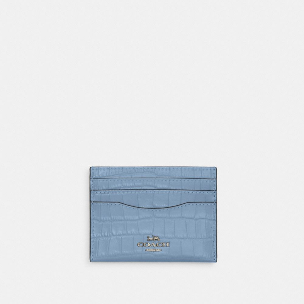 Slim Zip Wallet In Signature Canvas With Stripe