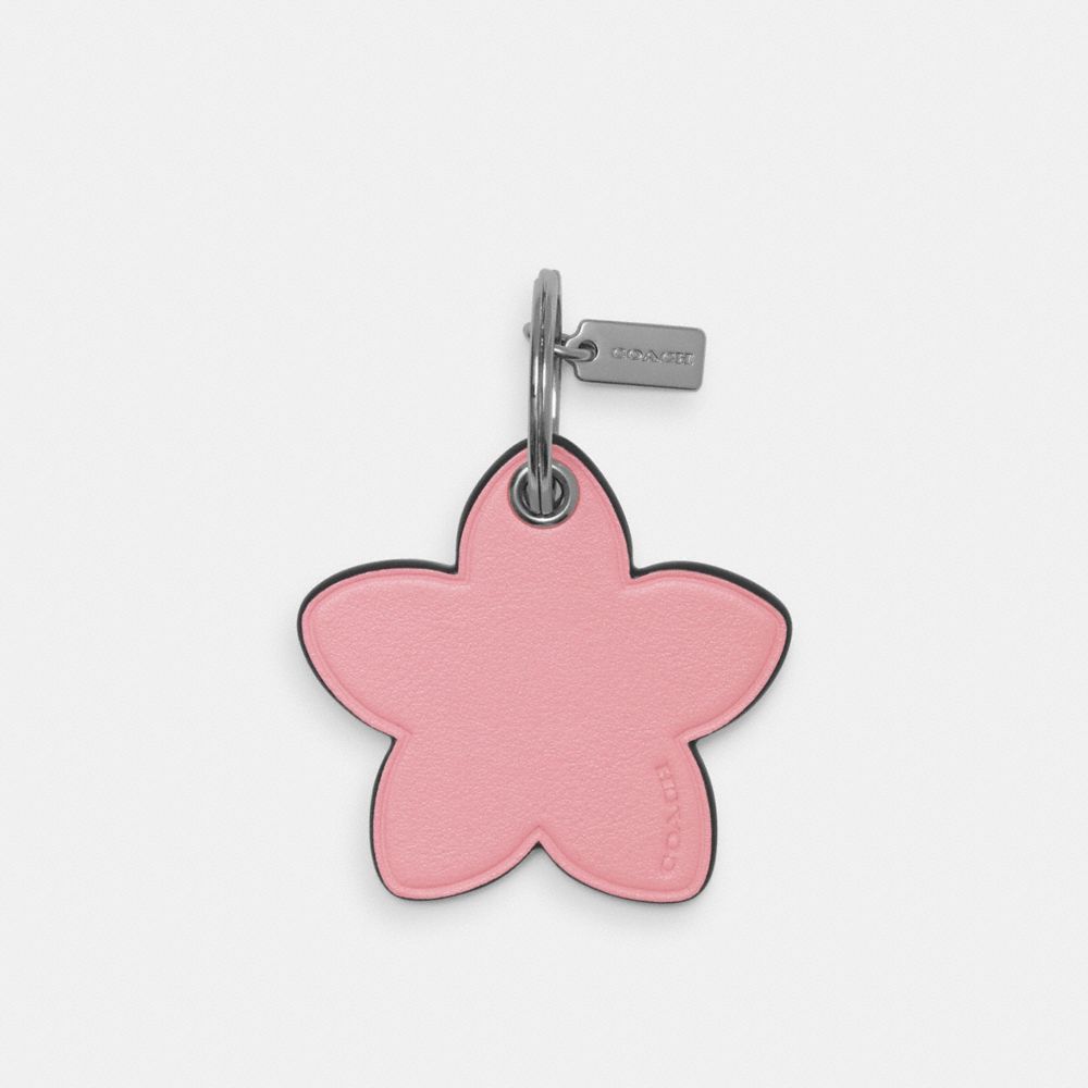 Flower Bag Charm - CR904 - Silver/Flower Pink
