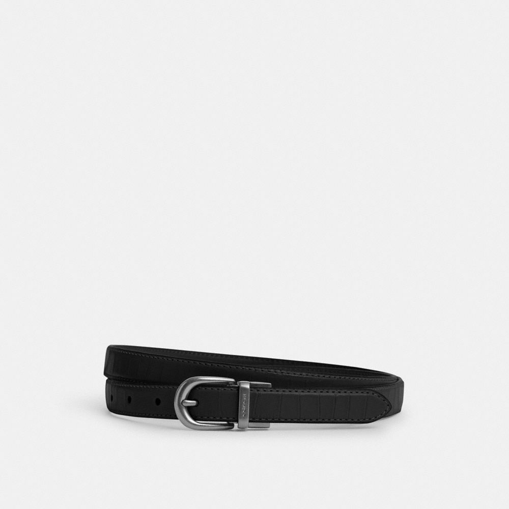 COACH CR914 Classic Buckle Cut-to-size Reversible Belt, 18 Mm SILVER/BLACK