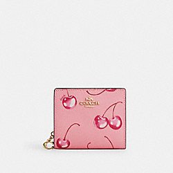 Snap Wallet With Cherry Print - CR940 - Im/Flower Pink/Bright Violet