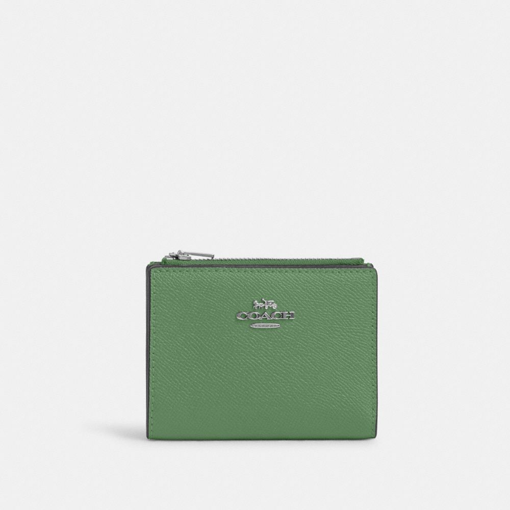 COACH CR983 Bifold Wallet SILVER/SOFT GREEN