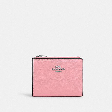 COACH CR983 Bifold Wallet Silver/Flower-Pink