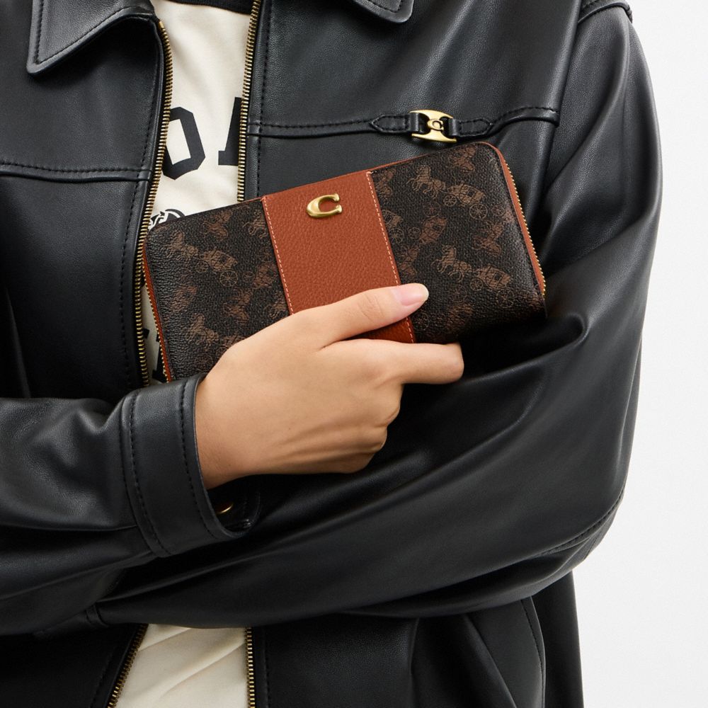 ACCORDION 馬車主題圖案印花拉鍊皮夾