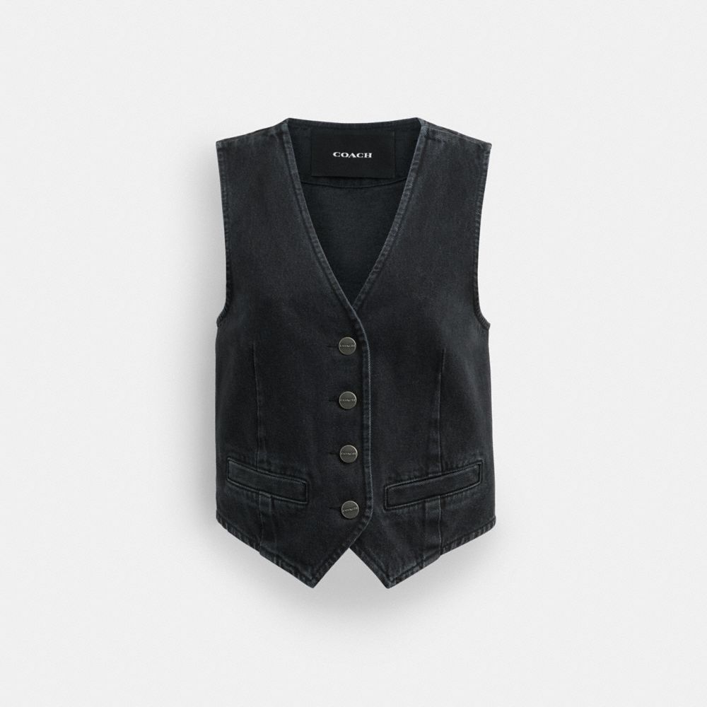 DENIM VEST IN ORGANIC COTTON