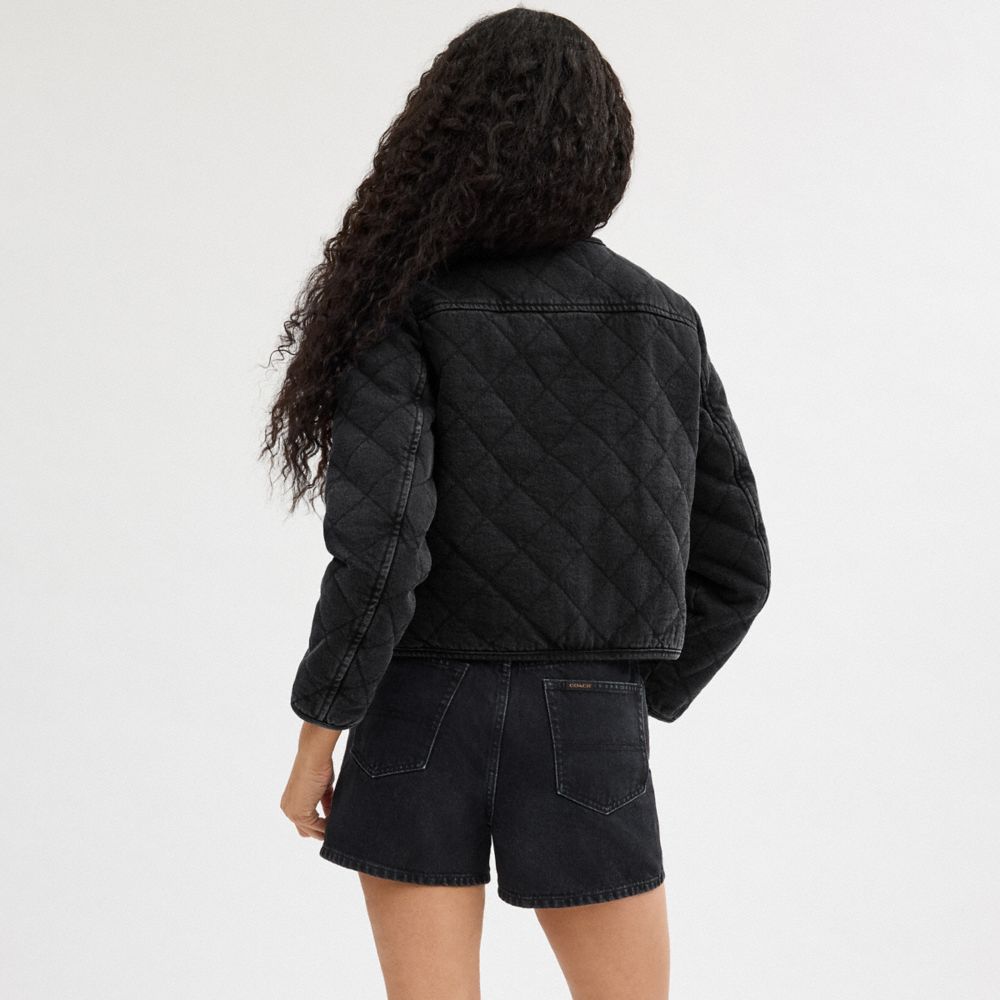HERITAGE C QUILTED DENIM JACKET IN ORGANIC COTTON