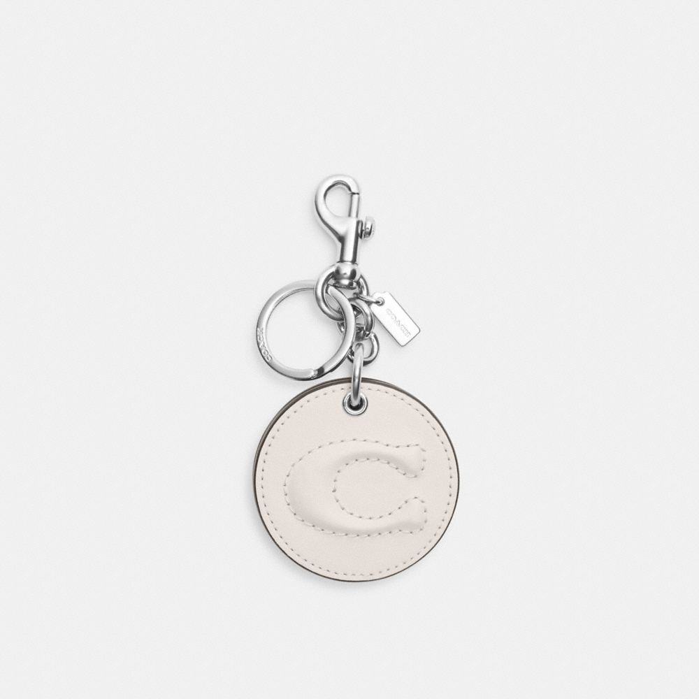 Mirror Bag Charm With Signature - CS060 - Silver/Chalk