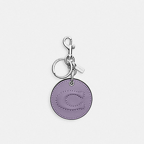 COACH CS060 Mirror Bag Charm With Signature Silver/Light-Violet