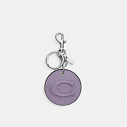 COACH CS060 Mirror Bag Charm With Signature SILVER/LIGHT VIOLET