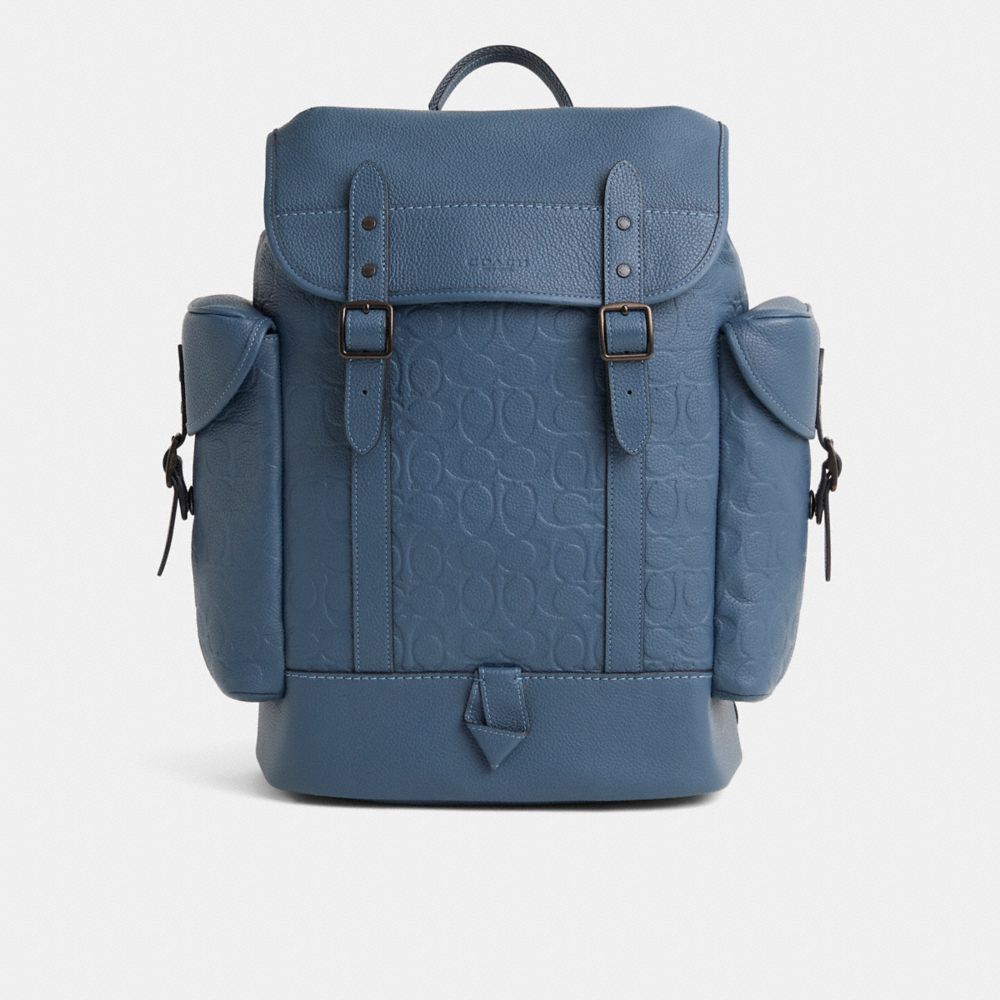 Restored Hitch Backpack In Signature Leather - CS152 - Denim