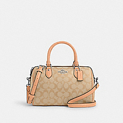 Rowan Satchel Bag In Signature Canvas - CS188 - Sv/Light Khaki/Faded Blush