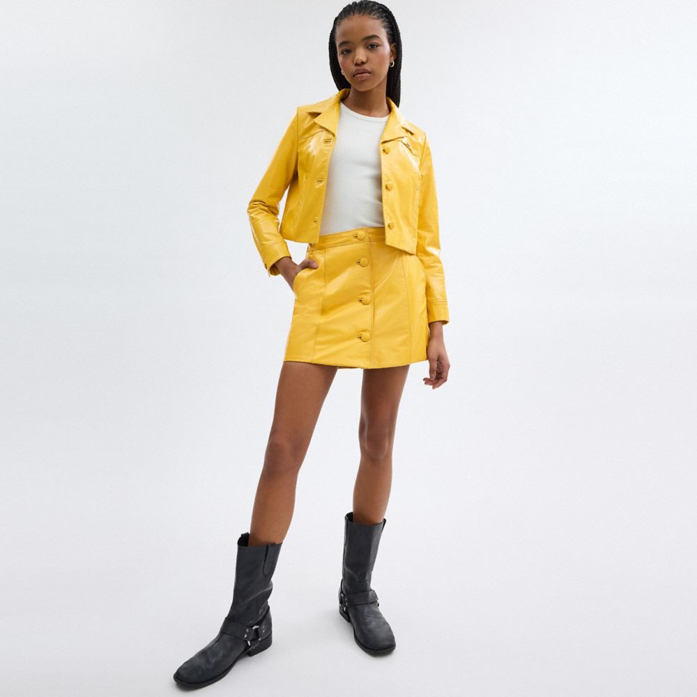 HERITAGE C 漆皮皮革夾克