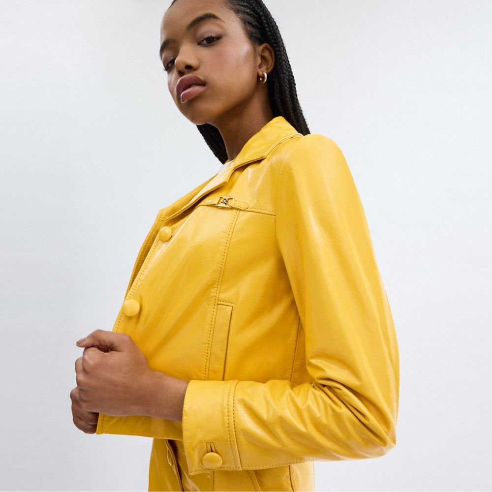 HERITAGE C 漆皮皮革夾克