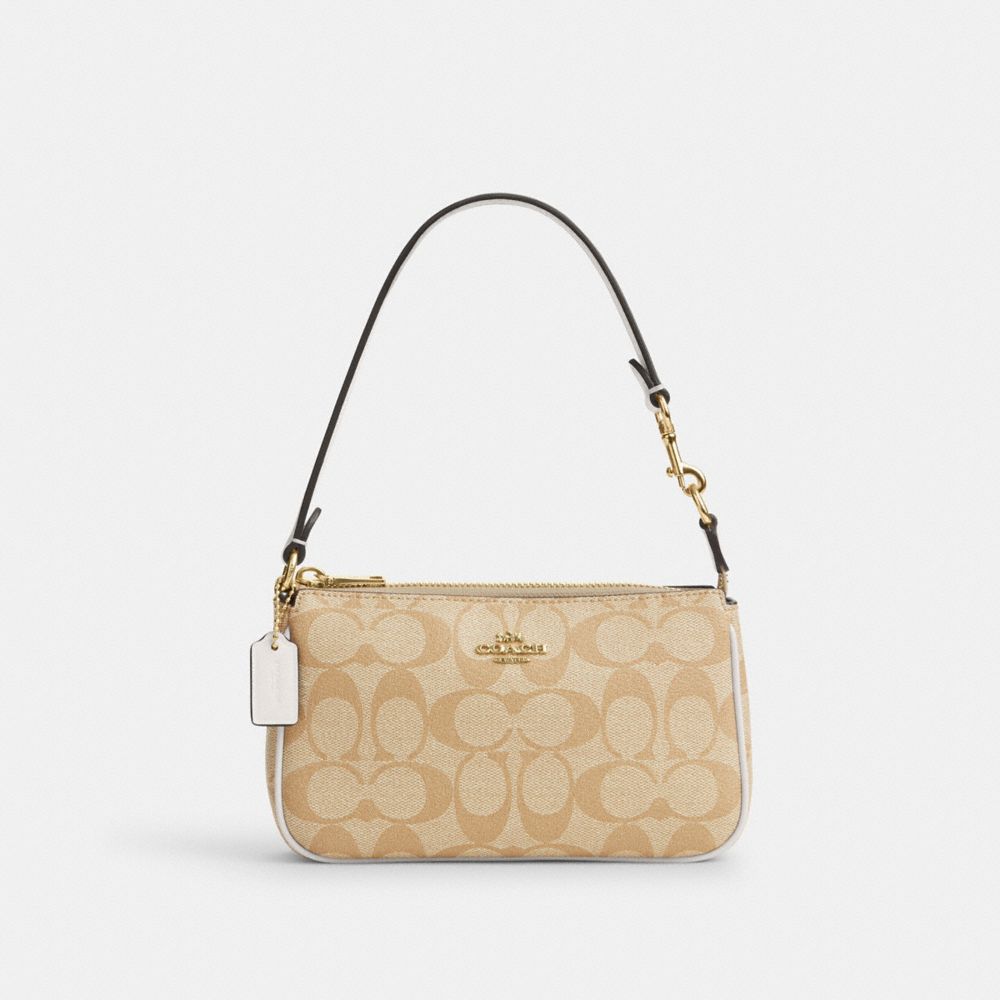 COACH CS442 Nolita 19 In Signature Canvas GOLD/LIGHT KHAKI CHALK