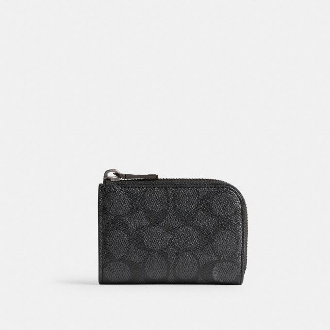 COACH Official Site Official page | L-ZIP KEY CASE IN SIGNATURE CANVAS