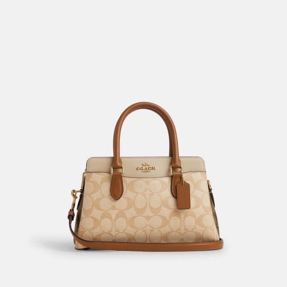 COACH CS553 Mini Darcie Carryall In Blocked Signature Canvas Im/Light Khaki/Khaki Multi