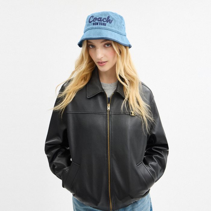 COACH 1941 EMBROIDERED DENIM BUCKET HAT