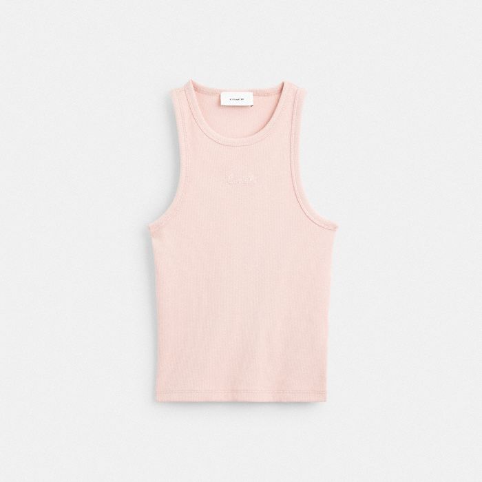 RIBBED COACH SCRIPT TANK TOP