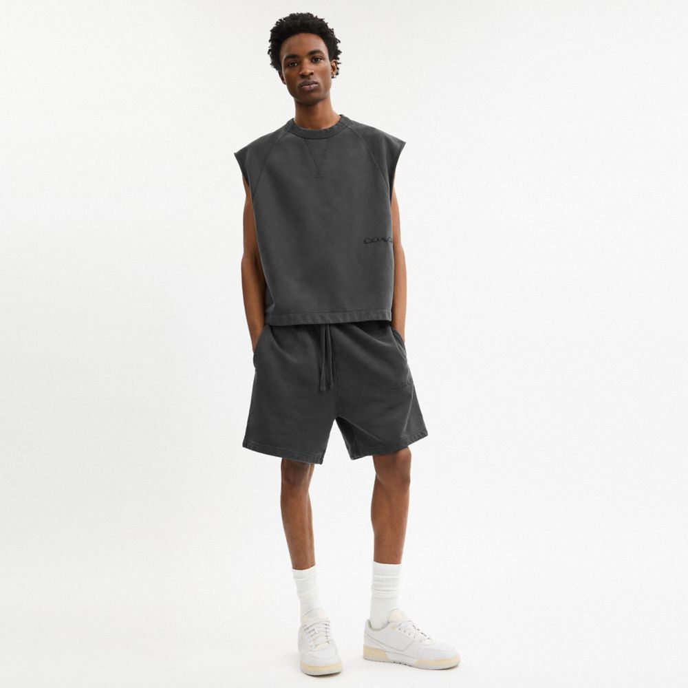 SLEEVELESS GARMENT DYE CREWNECK
