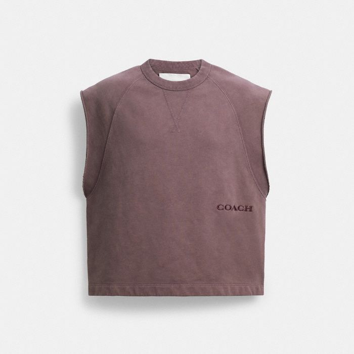 SLEEVELESS GARMENT DYE CREWNECK