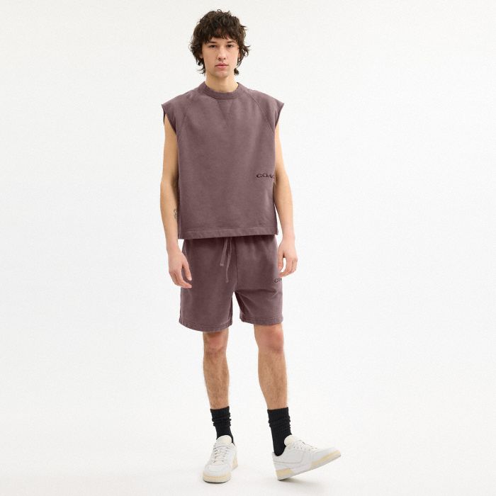 SLEEVELESS GARMENT DYE CREWNECK