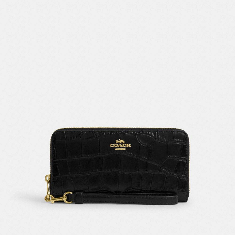 Long Zip Around Wallet - CT083 - Gold/Black