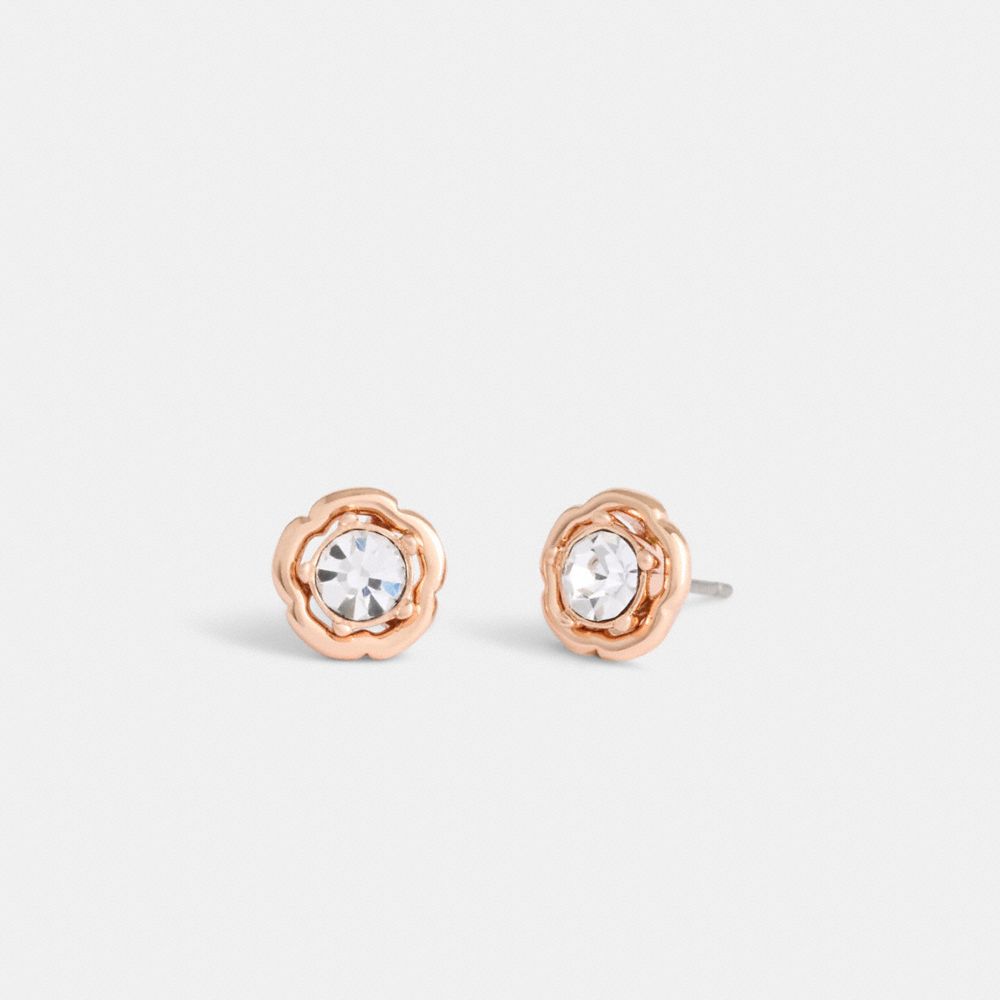 COACH CT180 Halo Tea Rose Stud Earrings ROSE GOLD
