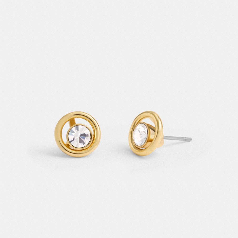 COACH CT181 Halo Round Stud Earrings GOLD