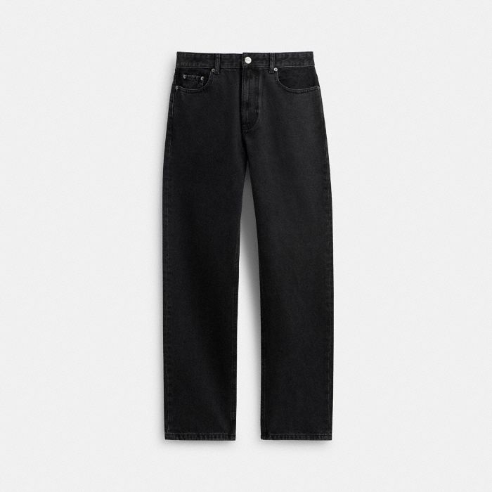 BLACK TAPER JEANS