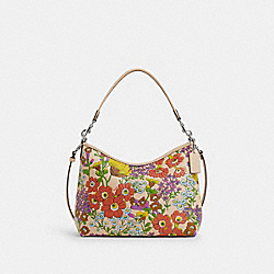 Laurel Shoulder Bag With Floral Print - CT222 - Silver/Ivory Multi