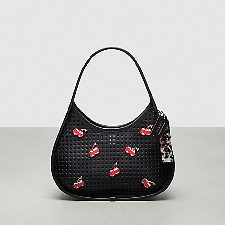 COACH CT271 Ergo Bag In Perforated Upcrafted Leather: Cherry Pins Black
