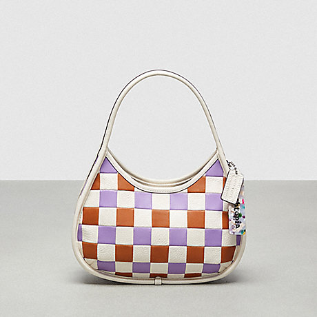 COACH CT273 Ergo Bag In Tri Color Checkerboard Upcrafted Leather Canyon/Chalk/Iris