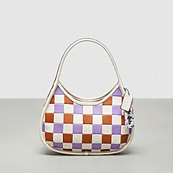 Ergo Bag In Tri Color Checkerboard Upcrafted Leather - CT273 - Canyon/Chalk/Iris