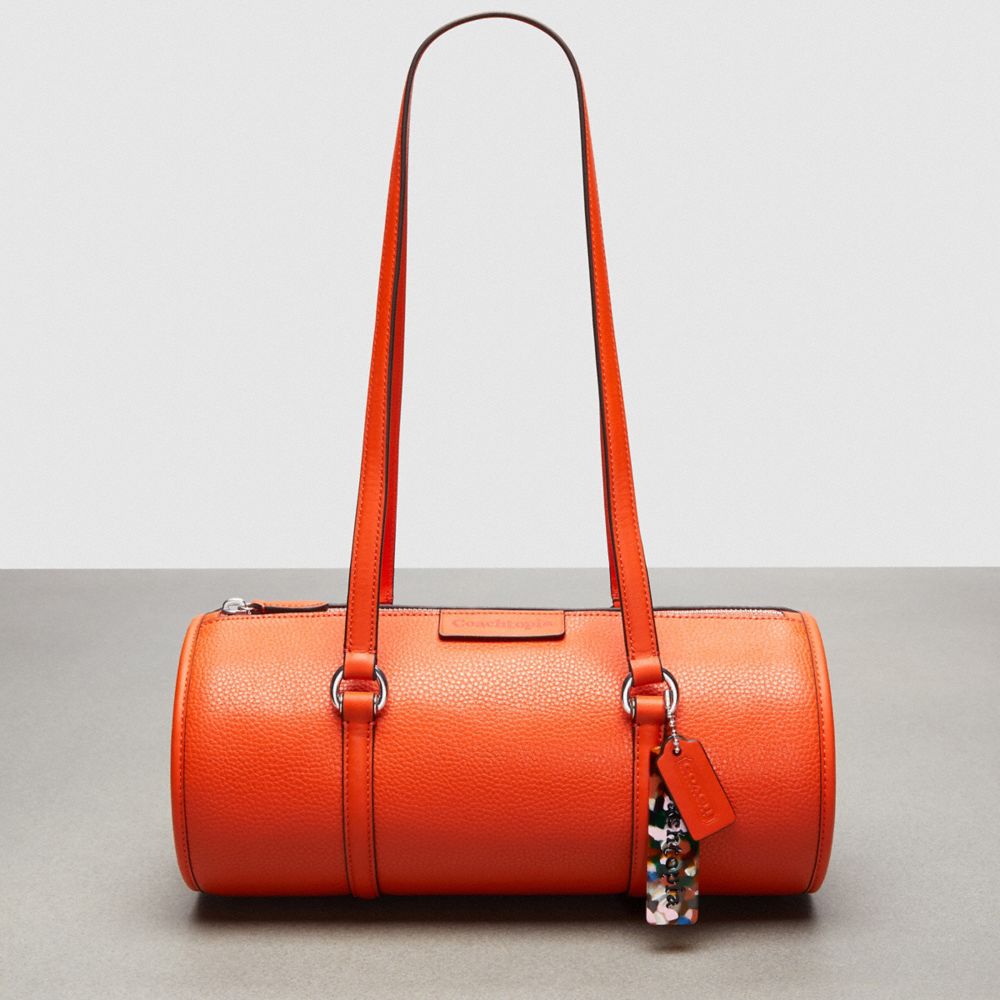 Barrel Bag In Pebbled Coachtopia Leather - CT382 - Sun Orange