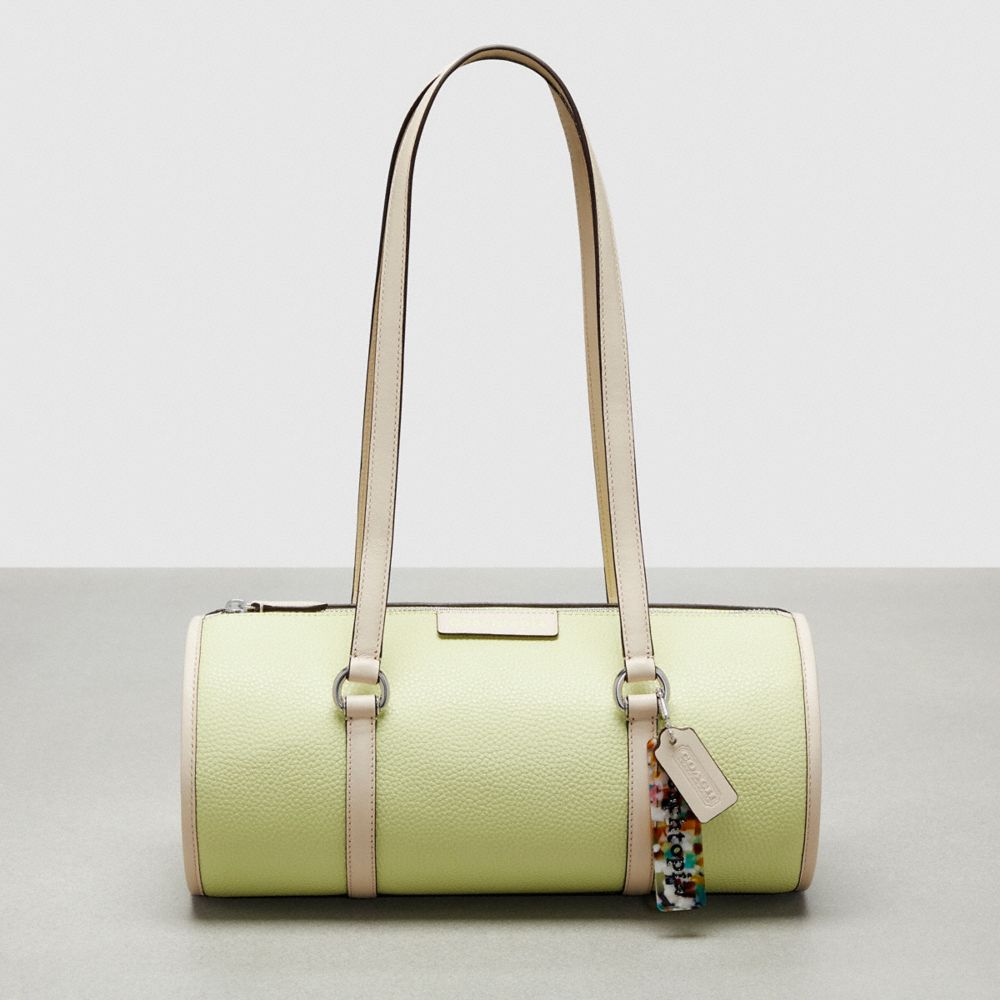 COACH CT382 Barrel Bag In Pebbled Coachtopia Leather PALE LIME/CLOUD