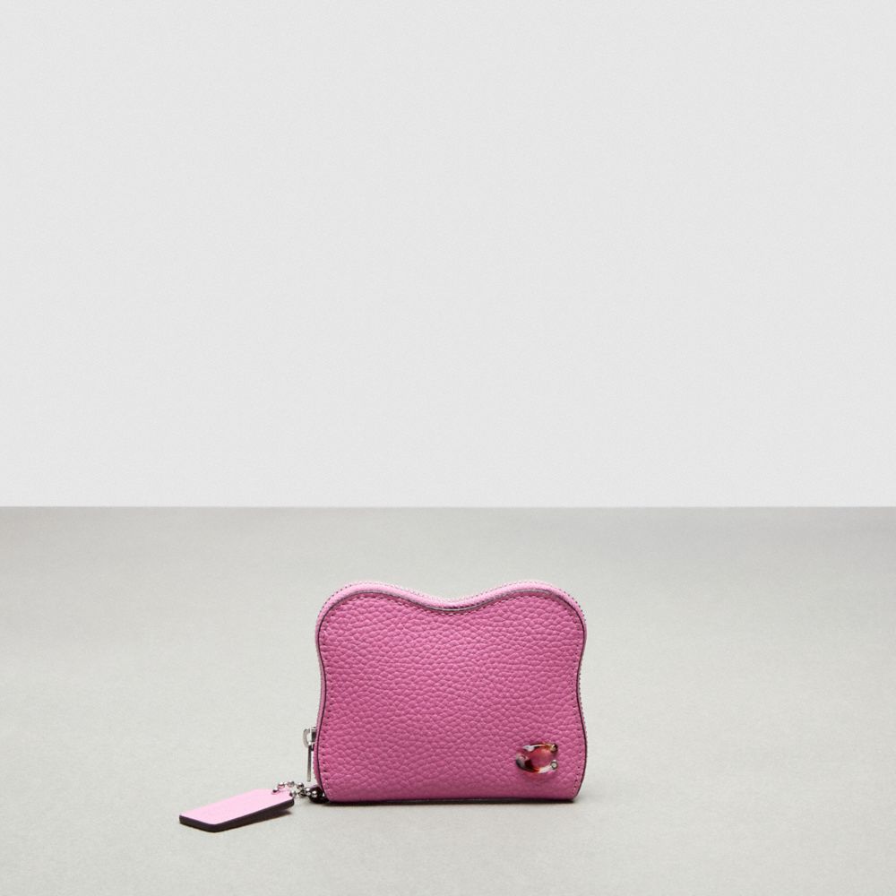 COACH CT387 Wavy Zip Around Wallet In Coachtopia Leather BRIGHT MAGENTA