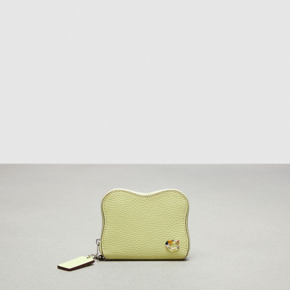 COACH CT387 Wavy Zip Around Wallet In Coachtopia Leather PALE LIME