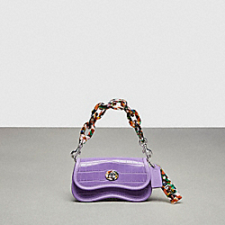 Mini Wavy Dinky Bag With Crossbody Strap In Croc Embossed Coachtopia Leather - CT391 - Iris