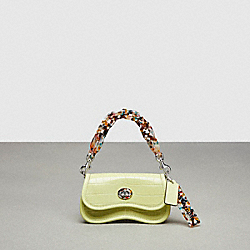 Mini Wavy Dinky Bag With Crossbody Strap In Croc Embossed Coachtopia Leather - CT391 - Pale Lime