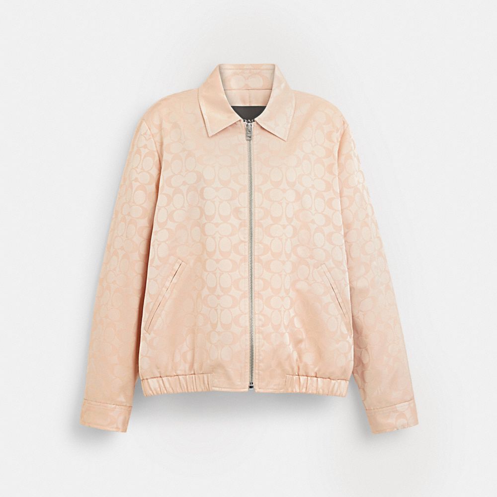 COACH&reg;,Tonal Signature Souvenir Jacket,Polyester,Lining Recycled Polyester,Jacket,Lined,Casual,Petal Multi