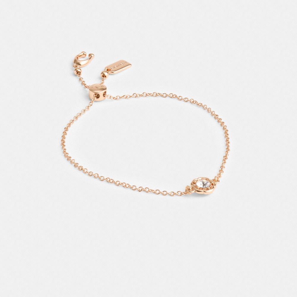 COACH CT403 Halo Tea Rose Slider Bracelet ROSE GOLD