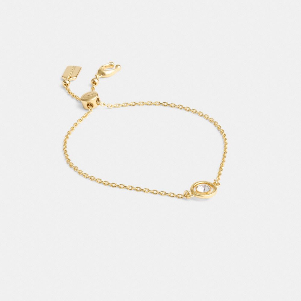 COACH CT404 Halo Round Slider Bracelet GOLD