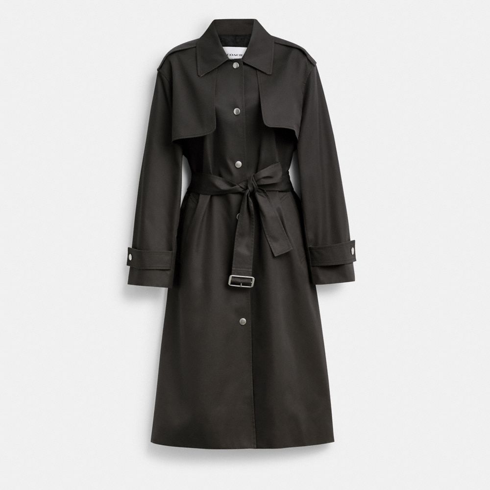 Double Gun Flap Snap Trench - CT429 - Washed Black