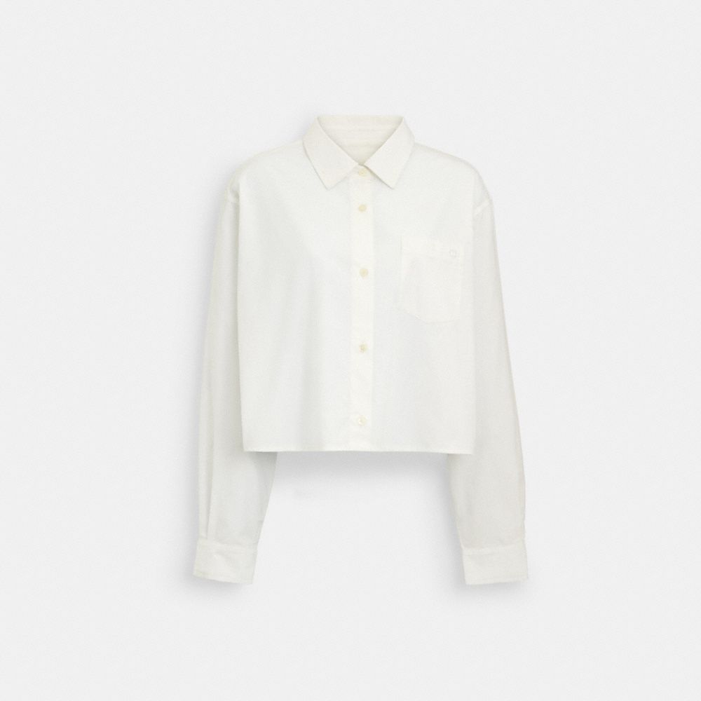 Cropped Poplin Shirt In Organic Cotton - CT435 - White
