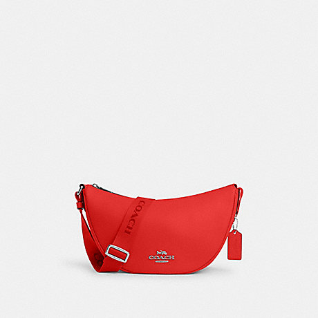 COACH CT644 Pace Shoulder Bag Silver/Miami-Red