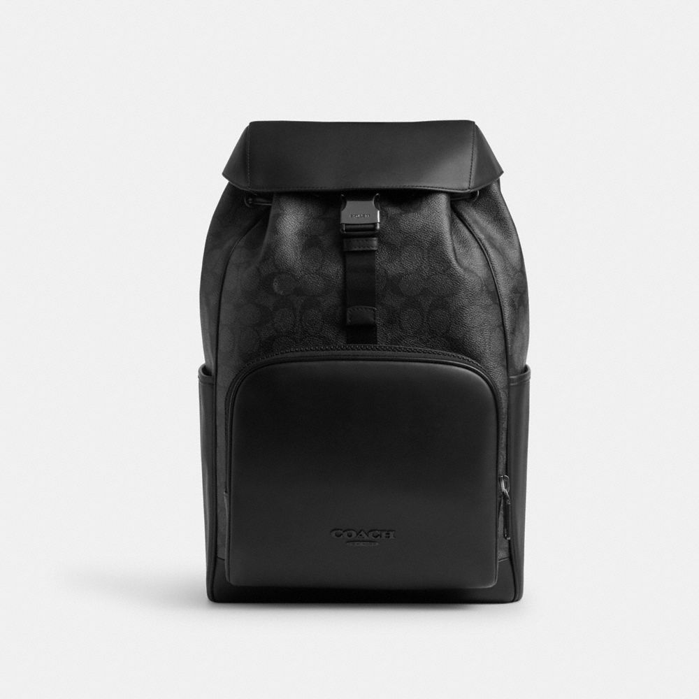 Racer Backpack In Signature - CT707 - Gunmetal/Charcoal/Black