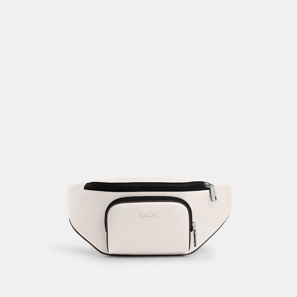 COACH CT713 Racer Belt Bag In Leather SV/CHALK/MAPLE