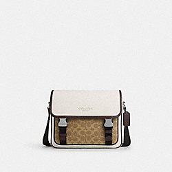 Racer Messenger In Colorblock Signature Canvas - CT753 - Sv/Chalk/Tan/Maple